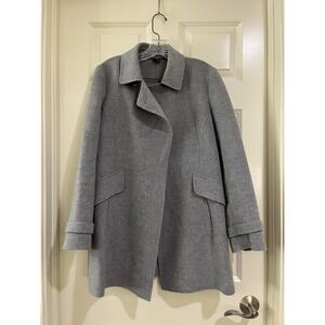 ellen tracy women wool angora grey overcoat size 4